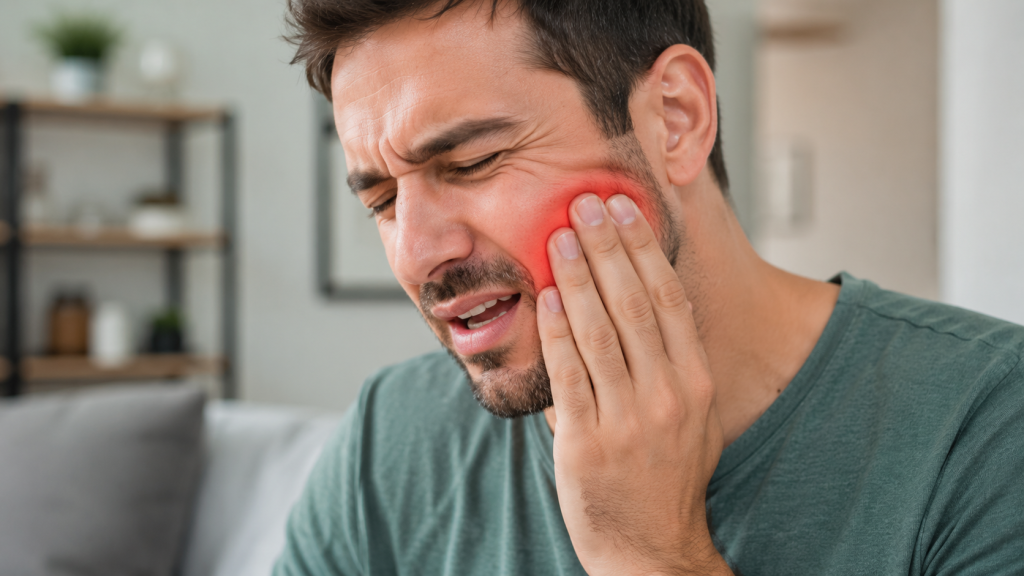 Пацієнт із зубним болем через періодонтит